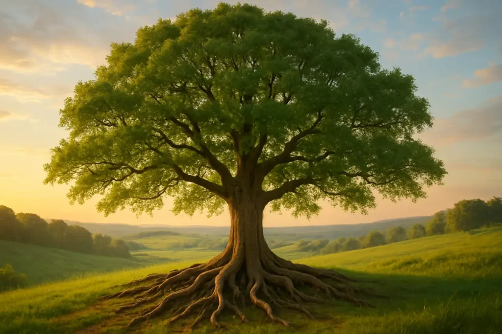 Lernpraxis Dr Weiss_Blog_Selbstwert_Majestätischer Baum im Abendlicht-800px